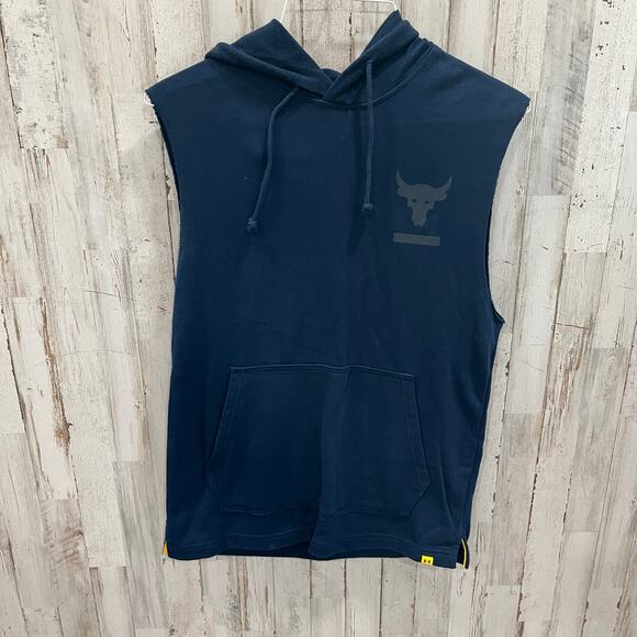 Under Armour UA x Project Rock Terry Sleeveless Hoodie 345819 Men's Size S - Picture 1 of 7